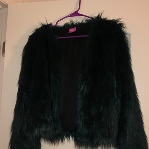 Green fur jacket